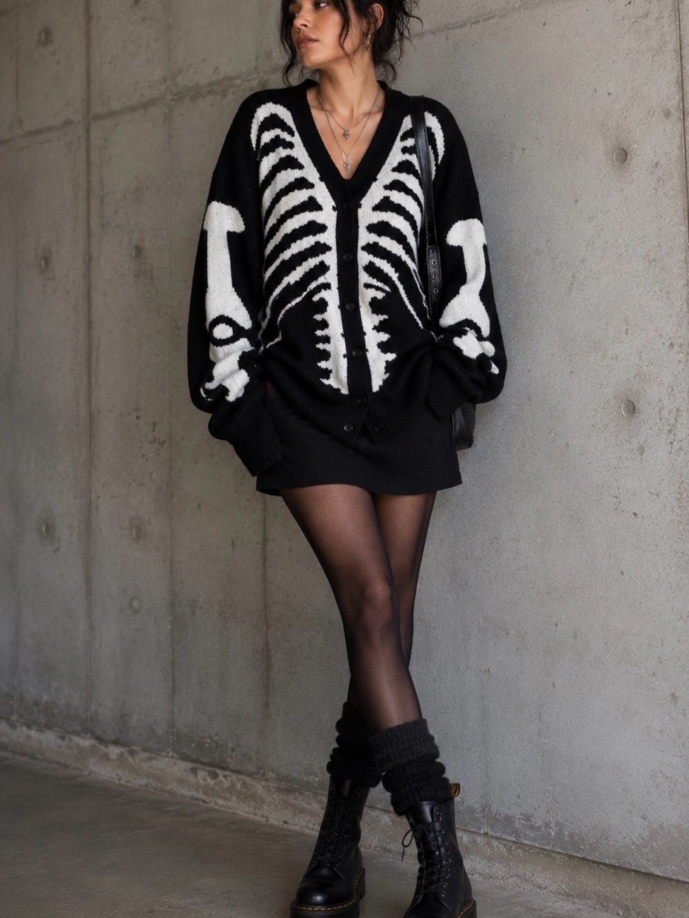 Cozy Skeleton Knit Cardigan